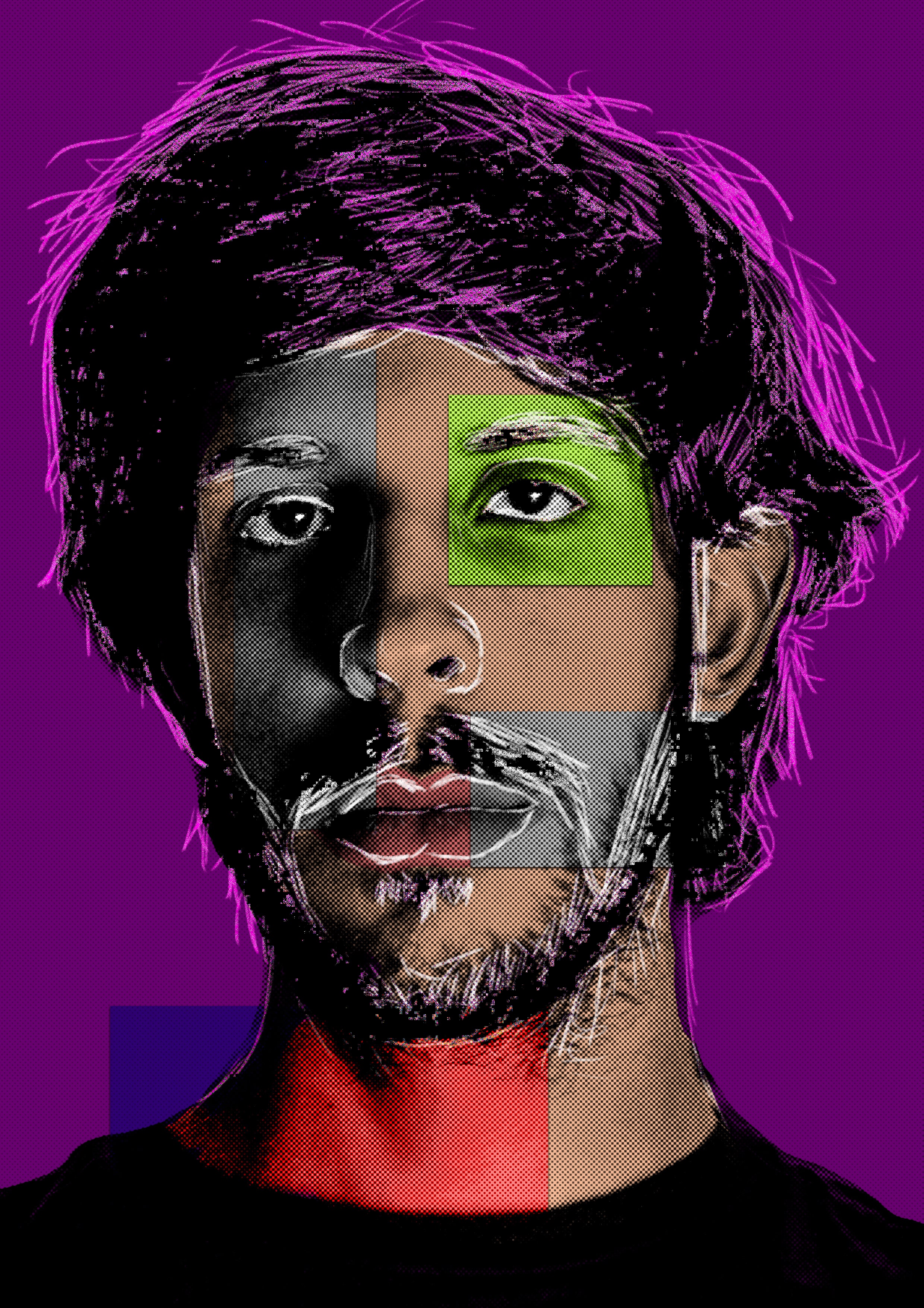 Self-portrait in a pop art style.