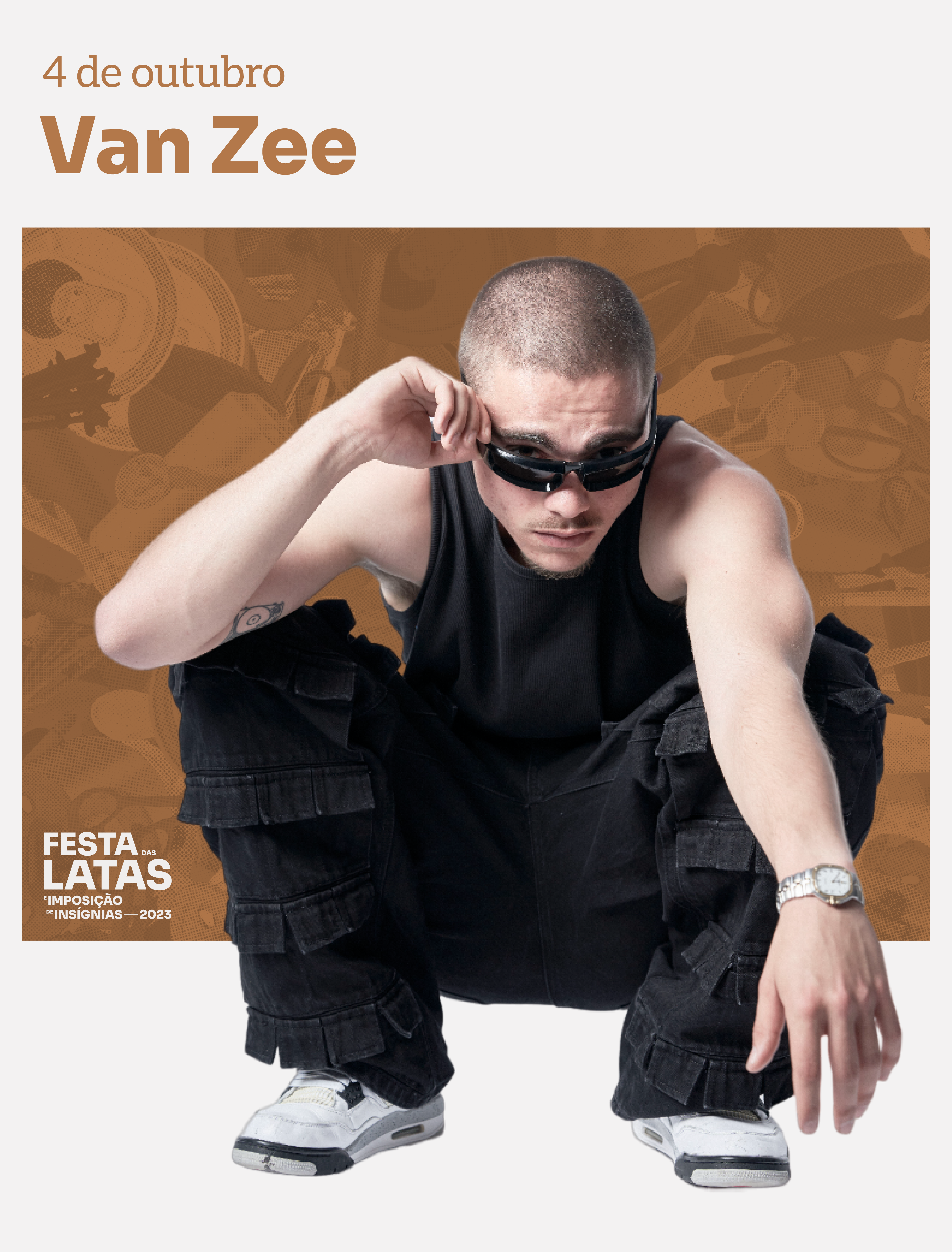 Instagram post announcing Van Zee as an artist for Festa das Latas, with an image of the artist.